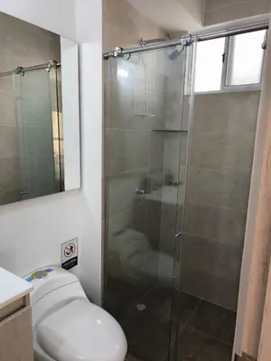 a bathroom with a shower and a toilet at Tu refugio perfecto in Manzanillo del Mar