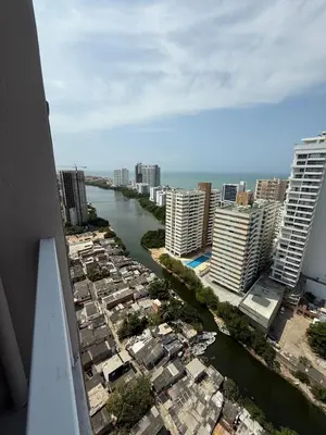 a view of a river in a city with buildings at Beautiful Ocean view apartment in Cartagena de Indias