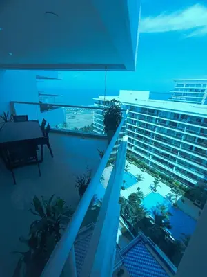 a view from a balcony of a building with a pool at Apartamento en Los Morros - Cartagena de Indias in Cartagena de Indias