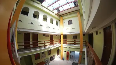an overhead view of a hallway in a building at Hotel Barranquilla Inn in Barranquilla