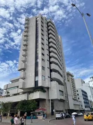 a tall building with people standing in front of it at Terrazas Hotel Boutique in Cartagena de Indias