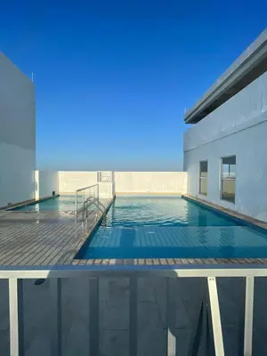 a large swimming pool on top of a building at Cozy & Nice Cartagena apartment near to the beach in Cartagena de Indias