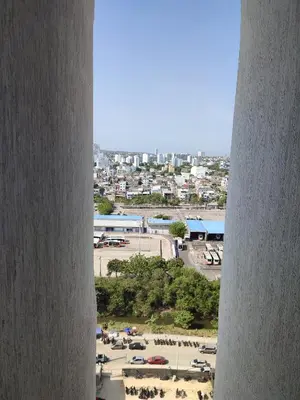 a view of a parking lot from a building at Piso apartamento Cartagena de indias in Cartagena de Indias
