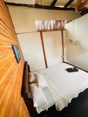 a small bed in a room with at La playita ocean view in Playa Blanca