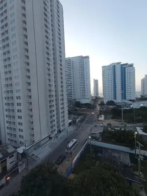an aerial view of a city with tall buildings at Aqualina 911 in Cartagena de Indias