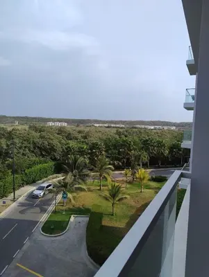 a view from a balcony of a parking lot at Morros Manzanillo 324 in Cartagena de Indias