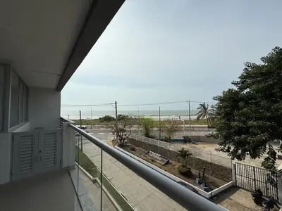 a balcony of a building with a view of the ocean at Hermoso apartamento moderno con vista al mar in Cartagena de Indias