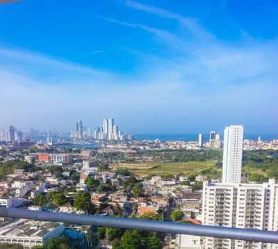 a view of a city with tall buildings at Espectacular vista a la Ciudad in Cartagena de Indias