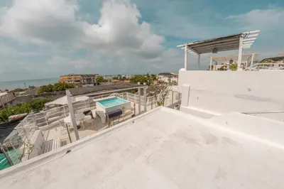 a view from the balcony of a house at Cozy apartment in the old city 421 in Cartagena de Indias