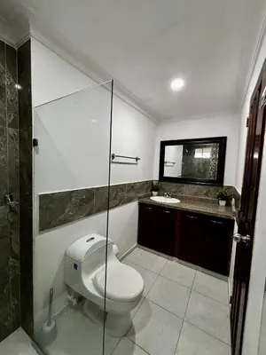 a bathroom with a toilet and a sink at Apartamentos en Bocagrande frente al mar in Cartagena de Indias
