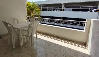 a table and chairs on the balcony of a building at PrinSha#2 in Cartagena de Indias