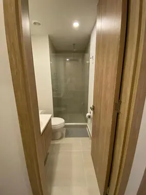 a bathroom with a toilet and a walk in shower at Hermoso y acogedor Monoambiente in Cartagena de Indias