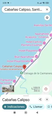 a screenshot of a cell phone with a map at CABAÑAS CALIPSO, 2 piso in Coveñas
