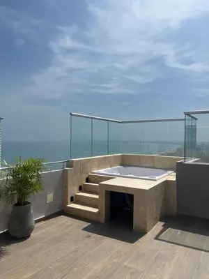 a building with a bath tub on a balcony at Sunset47 in Cartagena de Indias