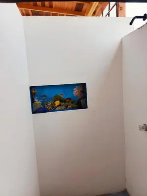 a painting on a wall in a room at Cabaña Alojamiento Valhalla in Rincón