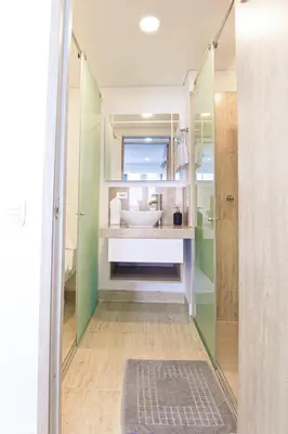 a bathroom with a tub and a sink in a room at Luxurious Apartasuit CartagenaBeach1139 in Cartagena de Indias