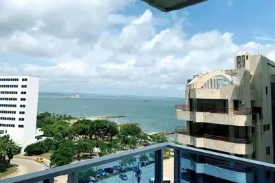 a view of the ocean from the balcony of a building at Balcon y Vista al Mar in Cartagena de Indias