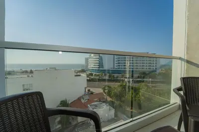 a balcony with a view of a city at Premium Hub Ocean View Apartment in Cartagena 905 in Cartagena de Indias