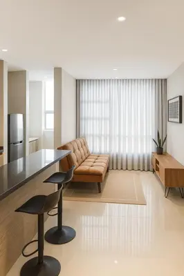 a living room with a couch and a table at Apto Grand- Ithiel in Barranquilla