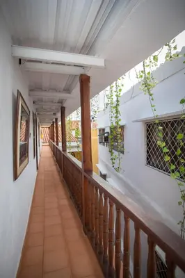 a corridor of a house with a balcony at Hotel Casa Tere in Cartagena de Indias