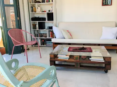 a living room with a couch and a coffee table at Cartagena - stunning location in walled city in Cartagena de Indias