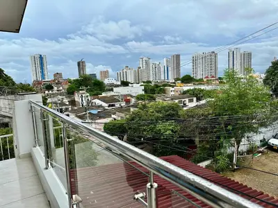 a balcony with a view of a city at Apto 2 hab Cerca del Centro Histórico in Cartagena de Indias