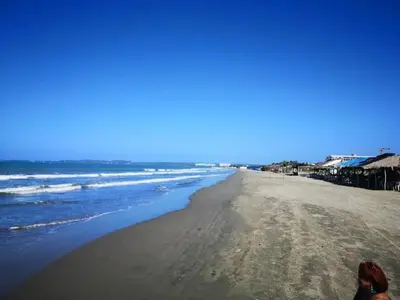 a person standing on a beach next to the ocean at Hotel Nativo Manzanillo in Cartagena de Indias