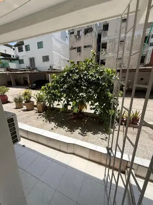 a large tree in a courtyard in a building at Hermoso estudio en Cartagena edificio frente al mar in Cartagena de Indias