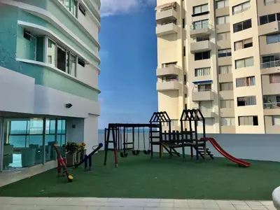 a playground on the side of a building at Cartagena Excelente Apartamento in Cartagena de Indias