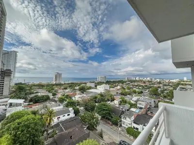 a view of a city from the balcony of a building at Cartagena Económica con Estilo y Comodidad in Cartagena de Indias