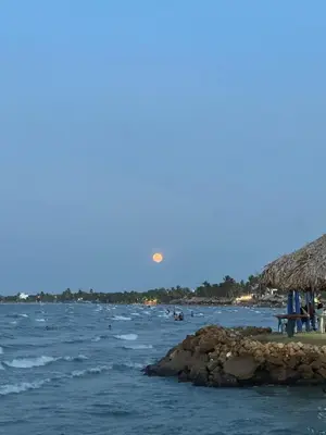 a group of people swimming in the water on a beach at Casa Blanca in Coveñas