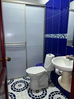 a bathroom with a toilet and a sink at Cabañas villa Ángela in Coveñas