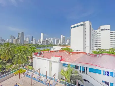 a view of the city from the balcony of a building at Riviera Summer - Apartamento con balcón in Cartagena de Indias