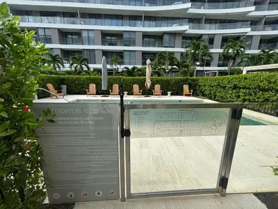 a sign in front of a large building at Beachfront Stay Morros EOS in Cartagena de Indias