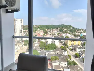 a view of a city from a window at Great and affordable in Cartagena de Indias
