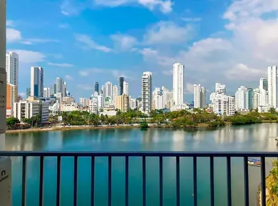a view of a city with a large body of water at Vive 801 in Cartagena de Indias