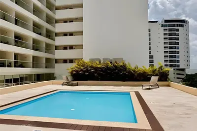 a swimming pool on the roof of a building at Nueva, Lujosa y Exclusiva Suite Vista al Mar in Cartagena de Indias