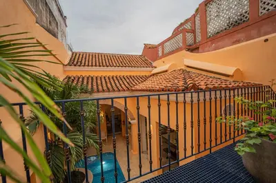 an external view of a building with a fence at Niña Maria pool House Plaza San Diego, Downtown! in Cartagena de Indias