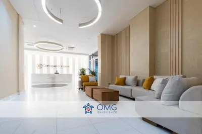 a living room with a couch and a table at Sunset Loft frente al mar CB1506 in Cartagena de Indias