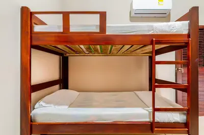 a bunk bed room with two bunk beds in it at Casa Cristi #5 in Cartagena de Indias