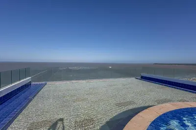 a view from the top of a building with a swimming pool at Morros Malibu Beach - Con vista al mar in Cartagena de Indias