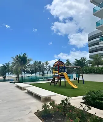 a playground with a slide in a park at Relax garantizado en Los Morros in Cartagena de Indias
