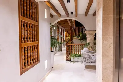 an entrance to a house with an archway at IsaLuna Luxury House in Cartagena de Indias