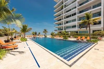 an image of a swimming pool at a resort at Luxurious apartment in Morros 3 in Cartagena de Indias