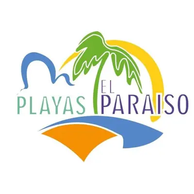 a logo for a hawaiian resort with a palm tree at Playas el paraiso in San Bernardo del Viento