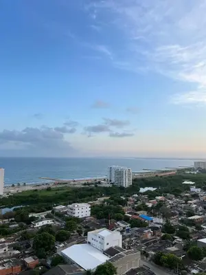 an aerial view of a city and the ocean at Alma Kalamari 24 in Cartagena de Indias