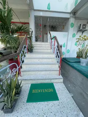 a sign for the entrance to a building at Almería Apt, Spacious Studio Near Old Town in Cartagena de Indias