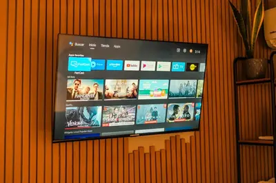 a flat screen tv hanging on a wall at Almería Apt, Spacious Studio Near Old Town in Cartagena de Indias