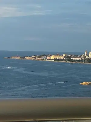 a large body of water with a city in the background at Luxury Ocean View - Bocagrande in Cartagena de Indias