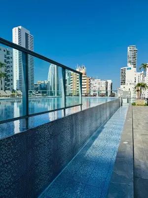 a view of the city from the rooftop of a building at Vista Preciosa desde el piso 23 Apartamento frente al mar in Cartagena de Indias
